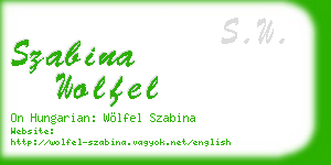 szabina wolfel business card